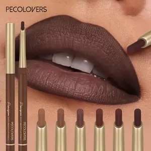 6pcs/set Matte Lipstick Makeup Velvet Lip Liner Crayon Sexy Brown Red Chocolate Tint Lipstick Lip Contouring Lipliner Outline Cosmetic