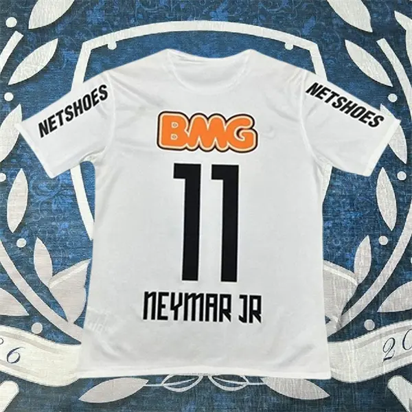 11 12 white Home Neymar 11 Long sleeved Soccer Jerseys