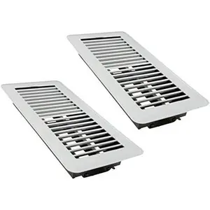 Goods 4" x 10" Floor Vents 2 Pack - Heavy Duty Walkable Floor Register -  Finish - Easy Adjust air  Lever (White)