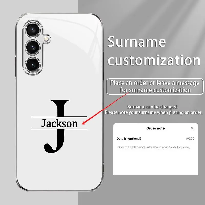 Custom High-End Surname-Engraved Smartphone Case for Galaxy S23 FE - Handheld Cellphone Protection Accessory for Compatible Devices, Exquisite Design, Model 995, Casing