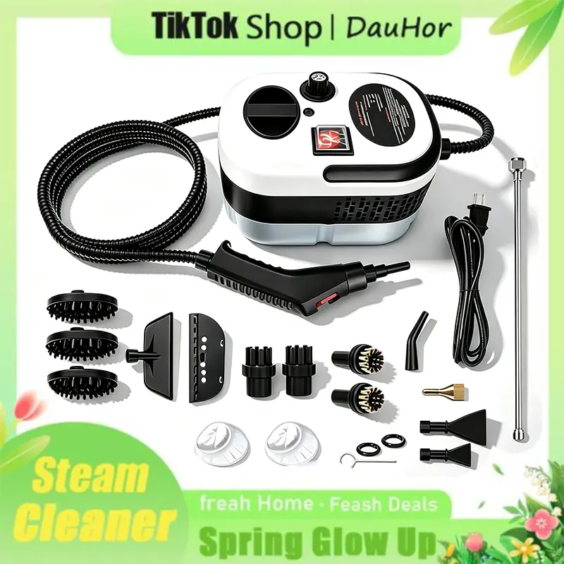 2500W Corded Compact Hand-Held Steam Cleaner, High-Pressure Household Electric Appliance for Multi-Surface Deep Cleaning of Home, Car, Bathroom