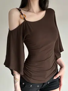 Women's Vintage Beaded Spaghetti Strap Fitted Top, Sexy Backless Design, Elegant & Stylish Women's Clothing, Perfect for Casual Wear