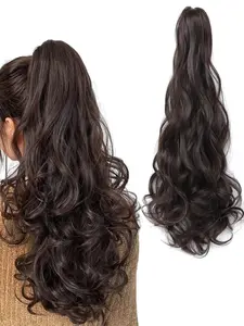 24 Inch Long Synthetic Wavy Curly Ponytail Extension with Claw Clip, Natural Fluffy Hairpiece for Women Hairpiece for Daily & Party Hairstyle Ideas