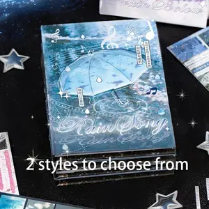 2style 30pcs Retro Style Sticker Book, Creative DIY Personalized Scrapbook Planner Journal Phone Case Tablet Frame, Vintage Cut Film Stickers Pack