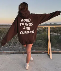 Good Things are Coming Hoodie Positive Trendy Self Love Hoodie Retro Words on Back Hoodie