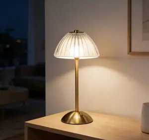 Creative Pumpkin Metal Desk Lamp (Gold Plated), Type-C interface, supports USB charging and power supply. Stepless dimming with 3 color temperatures (cool light, white light, natural light). Long press to adjust brightness, soft and non-glaring.