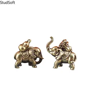 2026 New Arrival: Brass "Fortune & Wealth" Baby Elephant Ornament — "Hundred Treasures" Gourd Copper Sculpture — Decorative Accent for Desks, Offices, and Tea Tables