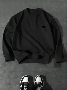 Men's Long Sleeve Casual Fashion Breathable Comfortable Waffle Knit Pullover Sweatshirt, All Seasons Wear, Versatile Design