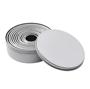 K-Tores Stainless Steel, Round - Cookie Cutters Baking Pastry Cutter Set - Strong Circle Biscuit, Cookie Cutter Set - 11 Cookie Cutter Sizes & Shapes