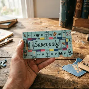 Saveopoly Savings Challenge Game, Cultivate Better Money Habits, Cash Envelope Filling, School Knowledge on Saving, Spending, Luck