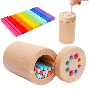 Wooden Color Sorting Cup - Educational Toy for Youngsters, Enhances Color Recognition & Hand-Eye Coordination, Ideal for Birthdays & Christmas Gifts, Color Sorting Game|Playful Design|Wooden Construction, Color Sorting Game, Sensory Toy, Developmental Toy