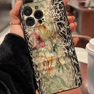 Fashion Flower Pattern Phone Case, Anti-drop Cellphone Protective Case, Total Protective Shockproof Mobile Phone Cover for iPhone