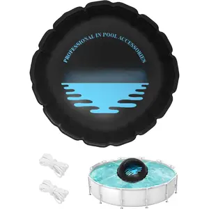 5x5 FT Pool Pillows for Above Ground Pools, Large Winter Pool Pillow for winterizing, 0.6mm Heavy-Duty Cold-Resistant Pool Air Pillow with Ropes for Closing Winter, Black