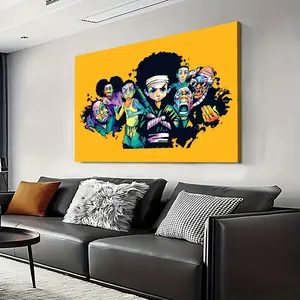 The Boondocks Samurai Wooden Frame Canvas Painting for Home Living Room Office Decor Ideal Gift for Mothers Day Independence Day Childrens Day Wall Art Print