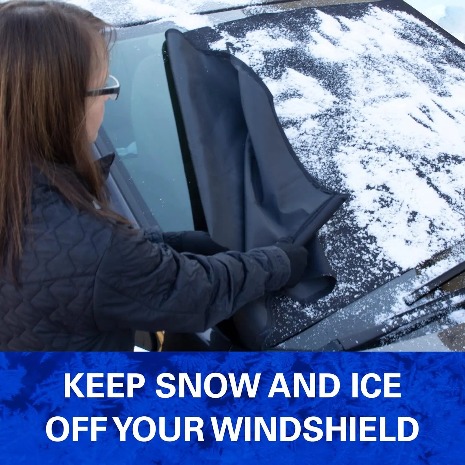 Arctic Defense Car Windshield Cover for Ice and Snow, Car Snow Cover with Side Mirror Covers, (61" W x 42" H)