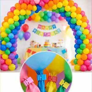 100pcs Multicolor Plastic Balloon Knotter, Convenient Quick Tie Tool, Comfortable Reusable, Easy Balloon Accessories, Party Decorations