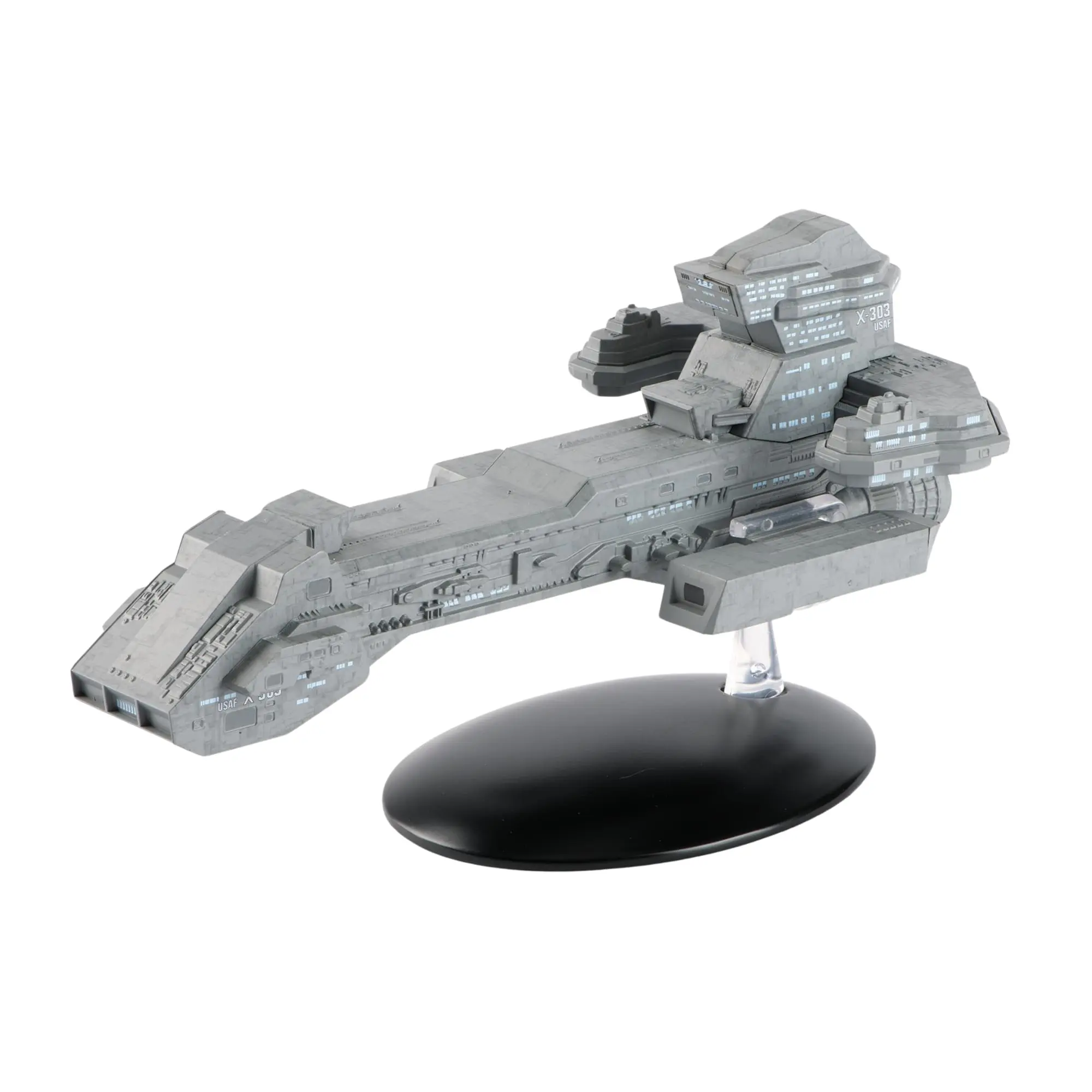 Eaglemoss Stargate Prometheus Ship Replica - Die-Cast, Hand-Painted Collectible with Display Stand for Stargate Fans, Die-Cast Abs, Spacecraft