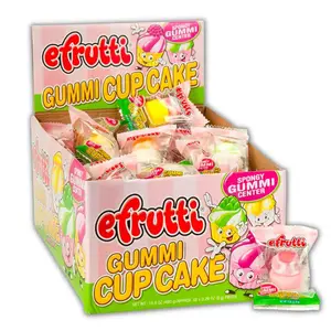 Efrutti Gummy Cupcakes 60 ct. - Sweet and Soft Gummy Candy with Strawberry, Raspberry, Lemon, Orange Flavors - 60 Count Box Snack Bonbon