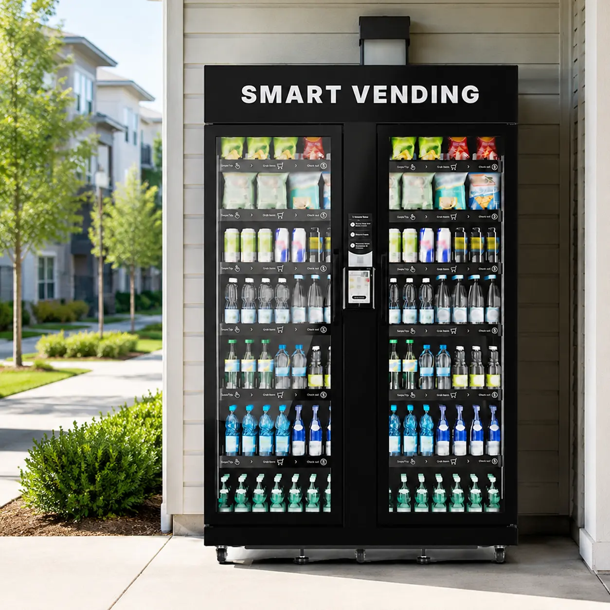 XMAI Ultra Smart Vending Machine 1100L AI Vision Contactless Payment 4G LTE Remote Brightness Temperature Control Inventory