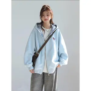 Subculture Women's Printed Jacket with Hooded Lined Hoodie Stylish American Street Coats Y2K Fashion Top American Retro