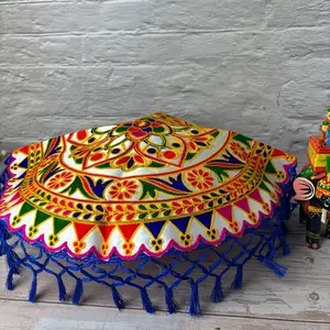 Enhanced Ceremonial Elegance | Handmade Indian Woolen Embroidery Pooja Thali Cover | Traditional Ritual Decor for Weddings & Poojas