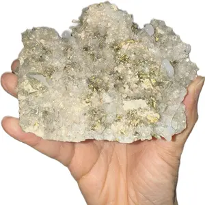 Guardian Series — Wealth & Protection Archive Piece Quartz × Pyrite × Chalcedony Collector Cluster (0.86 lb) Decor Ornaments