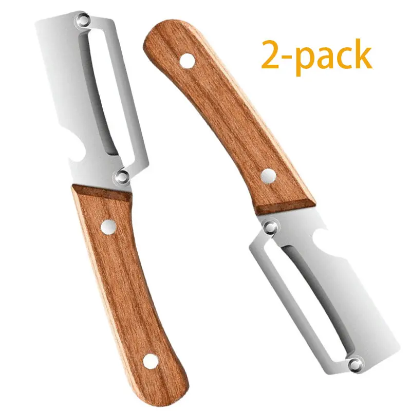 2-in-1 Fruit and Vegetable Peeler (Pack of 2) — Ergonomic handle with built-in bottle/can opener — Ideal for kitchen and everyday use (suitable for potatoes, cucumbers, pumpkins, winter melons, apples, pears, etc.)