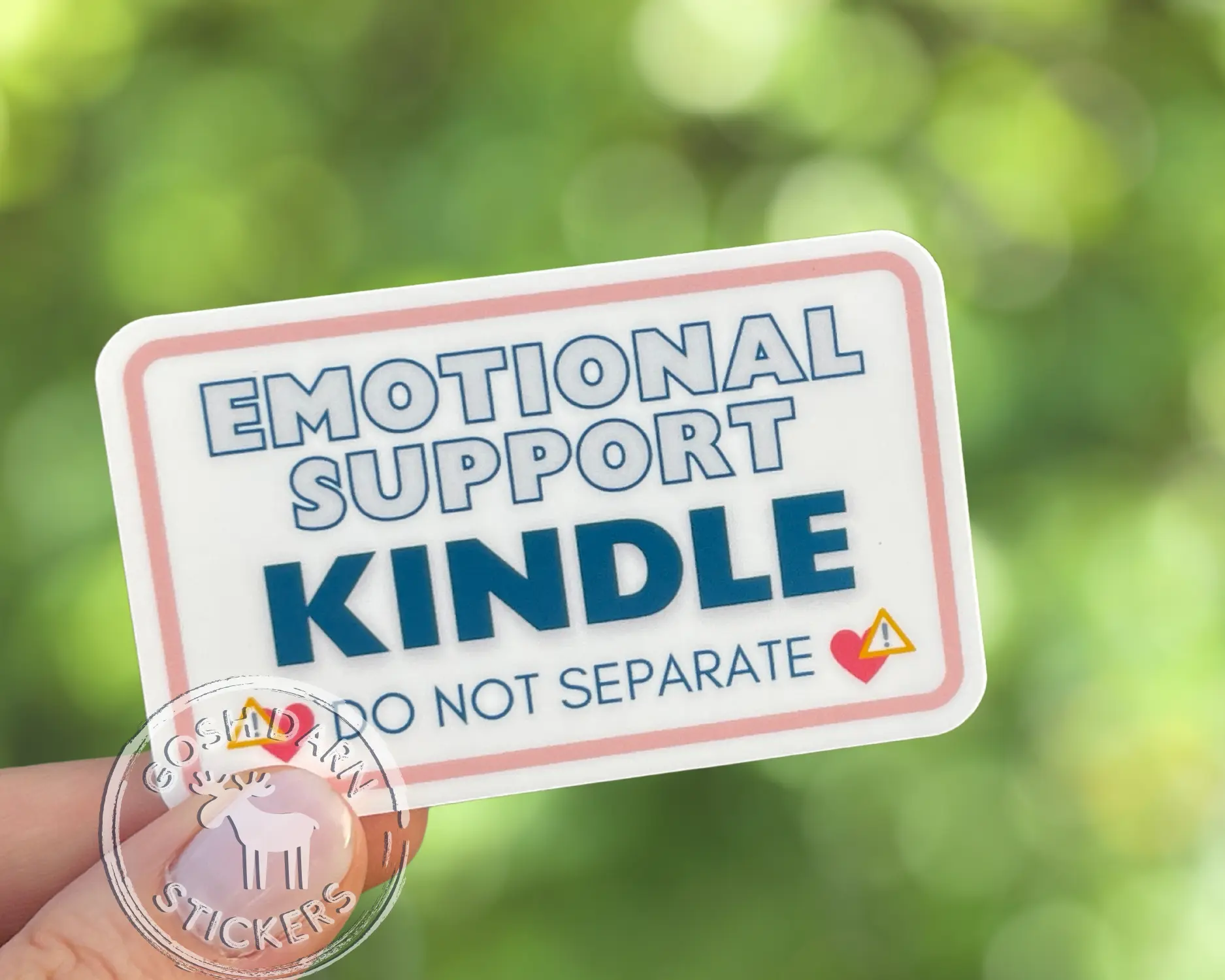Emotional Support Kindle Sticker for E-Readers | Cute Bookish Gift for Kindle Readers | Aesthetic Stickers for Kindle Accessories for Kindle