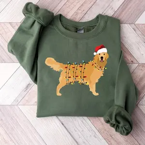 Christmas Golden Retriever Shirt, Happy New Year Dog Tshirt, Christmas Dog Tee, Golden Mom Tshirt, Gift for Dog Lover Classic Cotton