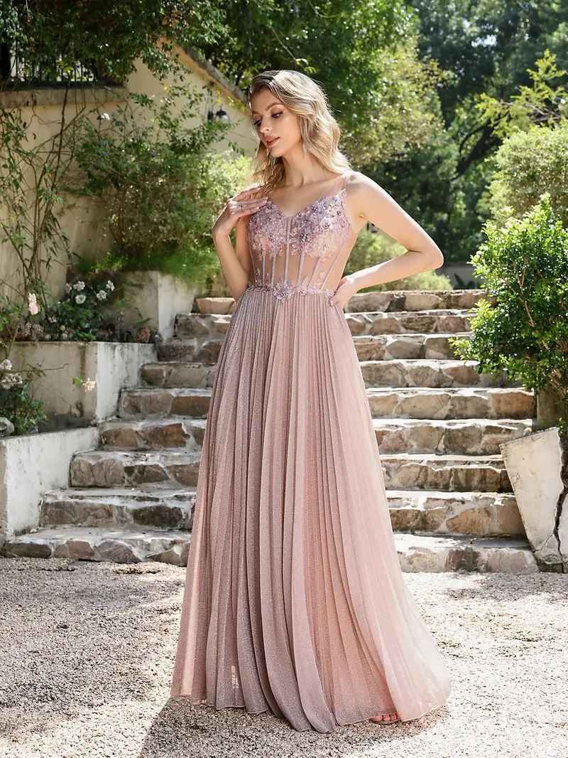 Blush pink pleated dress - TikTok Shop