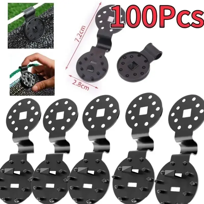 100 Piece Awning Fabric Heavy Duty Durable Water Resistant Locking Clip, greenhouse shading cloth fixing clips, fence shading net clips, Reusable Windproof Awning Fixture Tarp Plastic Clip Shade