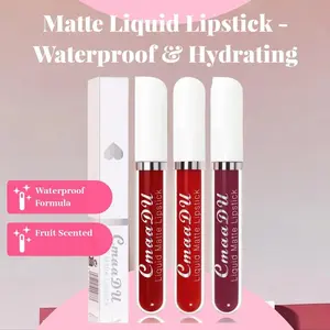 10 pieces/set of waterproof non-stick lip gloss, long-lasting matte liquid lipstick, women's moisturizing lip gloss stick, cosmetics