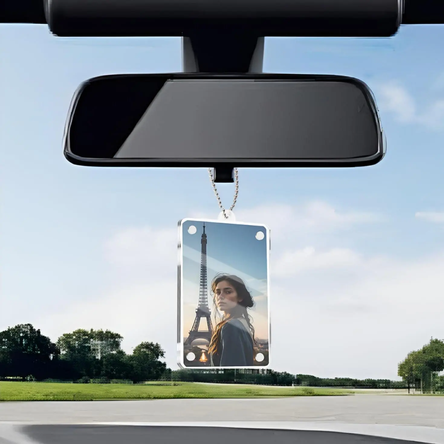 【Summer Survivals】Car Picture Holder for SunVisor, Car Accessories, 5.45" Magnetic Car Picture Frame Ornament to Display Photo Summerfinds, Personalized Cars Hanger for Couples, Photo Holder Summerwins