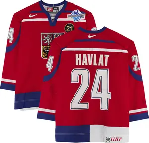Martin Havlat Team Czech Republic Game-Used #24 Red Jersey vs. Team Germany on September 3, 2004 - Fanatics Authentic Certified