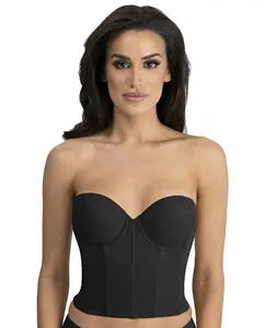 Dominique Women's Brie Backless Strapless Bra #6380 - Ultra-Low Back Bridal Bra with Memory Foam Cups & Smoothing Boning -  Black