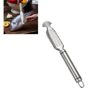 1 count Fish Scales Scraping Tool,Multifunction Stainless Steel Fish Scale  Fish Cleaning Kit,Fish Scale Peeler,Fish Descaler Tool,Fish Scaler Remover,Fish Scaler Fish Scale Removing Tool