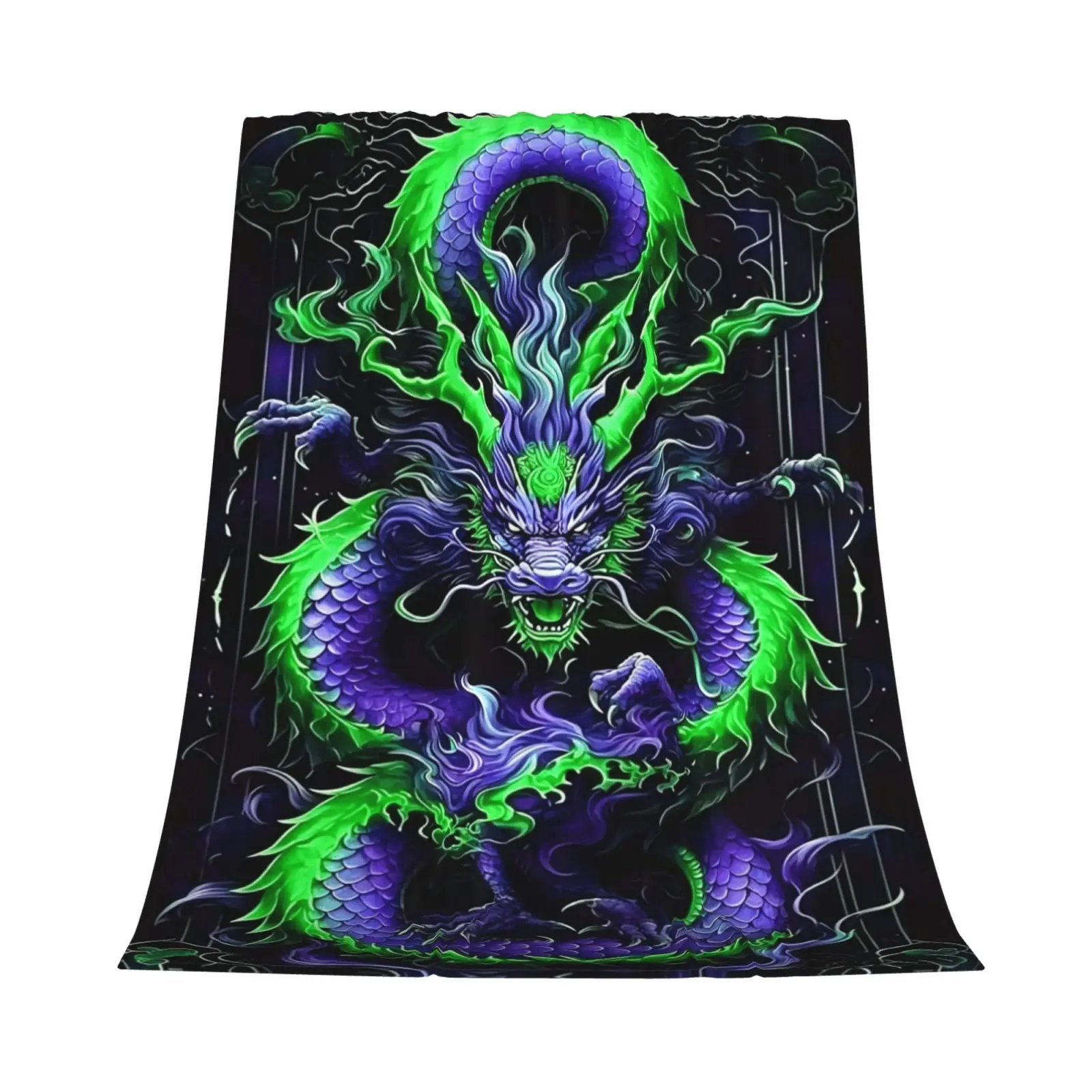 [Summer Vibes] Dragon Blanket, suitable for , dragon lovers, boys and girls, adults and men and women - made of soft and comfortable flannel, with a dragon print, can be used as a lap blanket, bed sheet or gift - living room sofa decoration