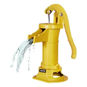VEVOR Well Hand Pitcher Pump, 25 ft Maximum Lift, Antique Cast Iron Manual Hand Water Pump, NPT 1-1/4in Connection, Easy Installation, Old Fashioned for Outdoor Garden, Pond, Backyard, Farm, Yellow
