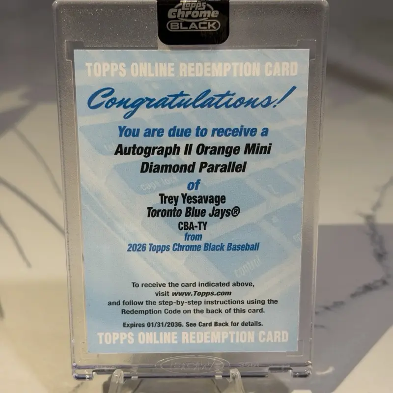Trey yesavage  orange redemption card