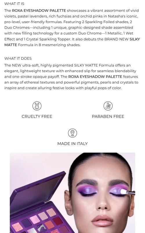 Natasha Denona Roxa Eyeshadow Palette - Matte and Shimmer Makeup Smooth High Pigment Cosmetic