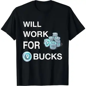 [100% Cotton] Cotton Short Sleeve will work for v bucks shirt gamer youth shirt funny gamer T-Shirt for Men Women
