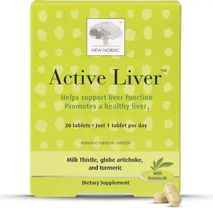 New Nordic Active Liver 30-Day Supply, Daily Liver Supplement, Milk Thistle, Artichoke & Turmeric, 30 Tablets (Pack of 1)