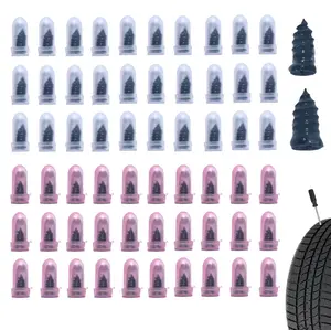 Tire Repair Rubber Nail Kit, Premium Spiral Screw-in Tire Plugs with 2 Sizes, Emergency Roadside Flat Tire Fix Tool for Car Truck Motorcycle Tractor ATV SUV - Fast Self Service Repair, 61 PCS