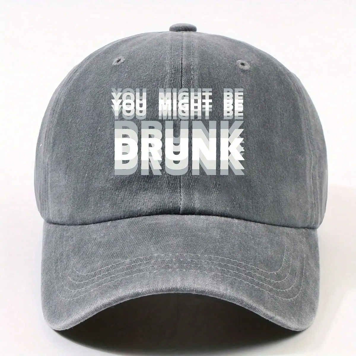 Adjustable Baseball Cap - Lightweight, Elegant Hot Stamp Design With "You Might Be Drunk" Text, Black, For Daily Wear, Casual Headwear| Adjustable Cap| Lightweight Cap