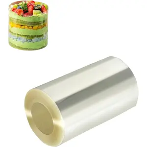 Cake Collars 3 × 394inch Transparent Acetate Sheet Cake Rolls Clear Cake Strips for Chocolate Mousse Baking Cake Decorating