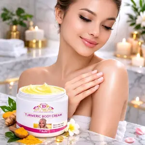 TUMERIC GLOW BODY CREAM EXFOLIATING GENTLY .