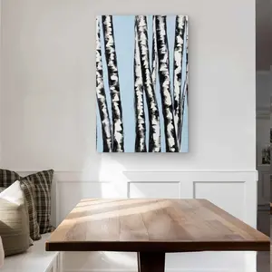 212 MAIN Artistic Pastel Birch Trees White Aluminum Metal Print Wall Artwork, 24x36 in., Lightweight Modern Home Decor for Bedroom, Ideal Gift