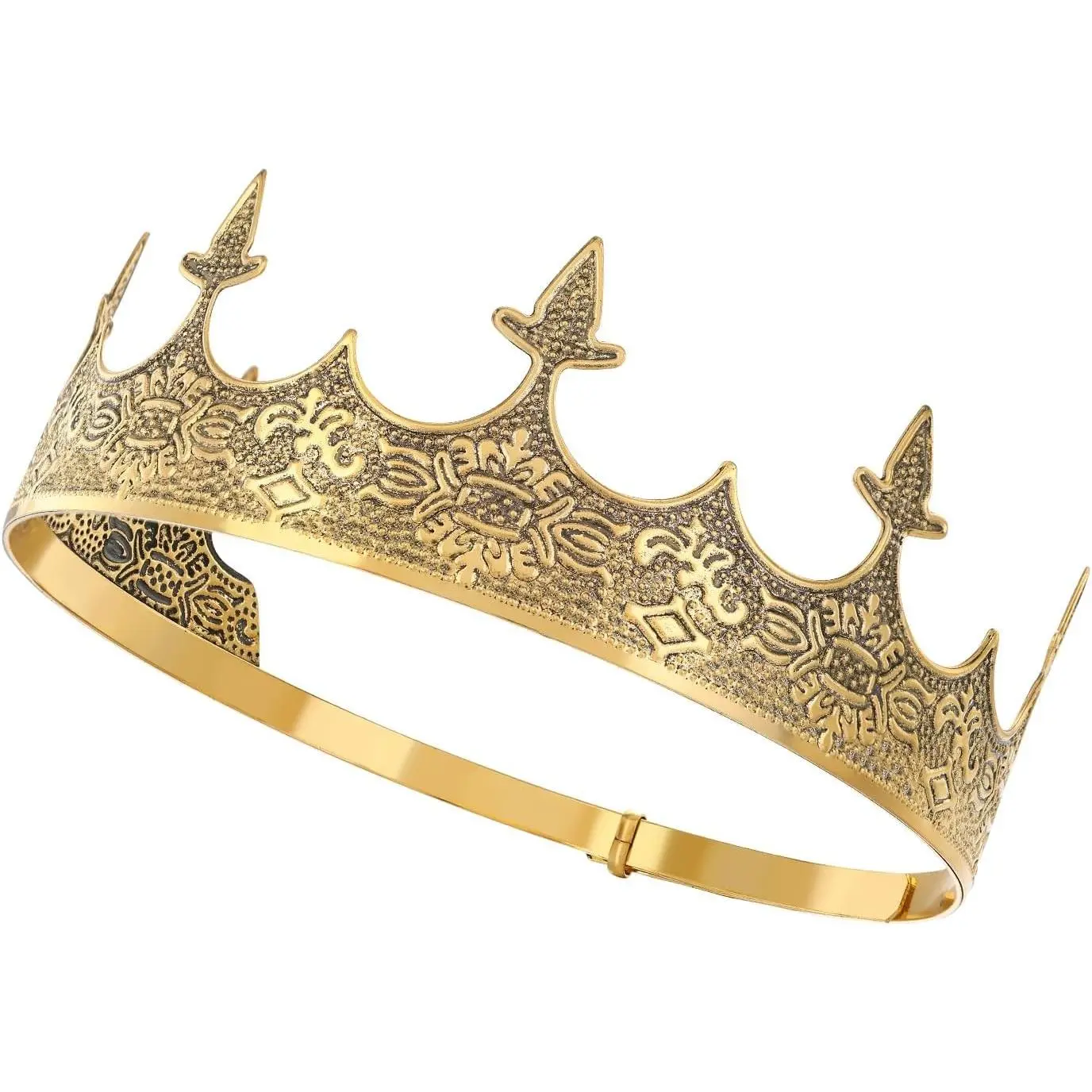 King Crown for Men Medieval Royal Prince Tiara for Birthday Prom Decoration