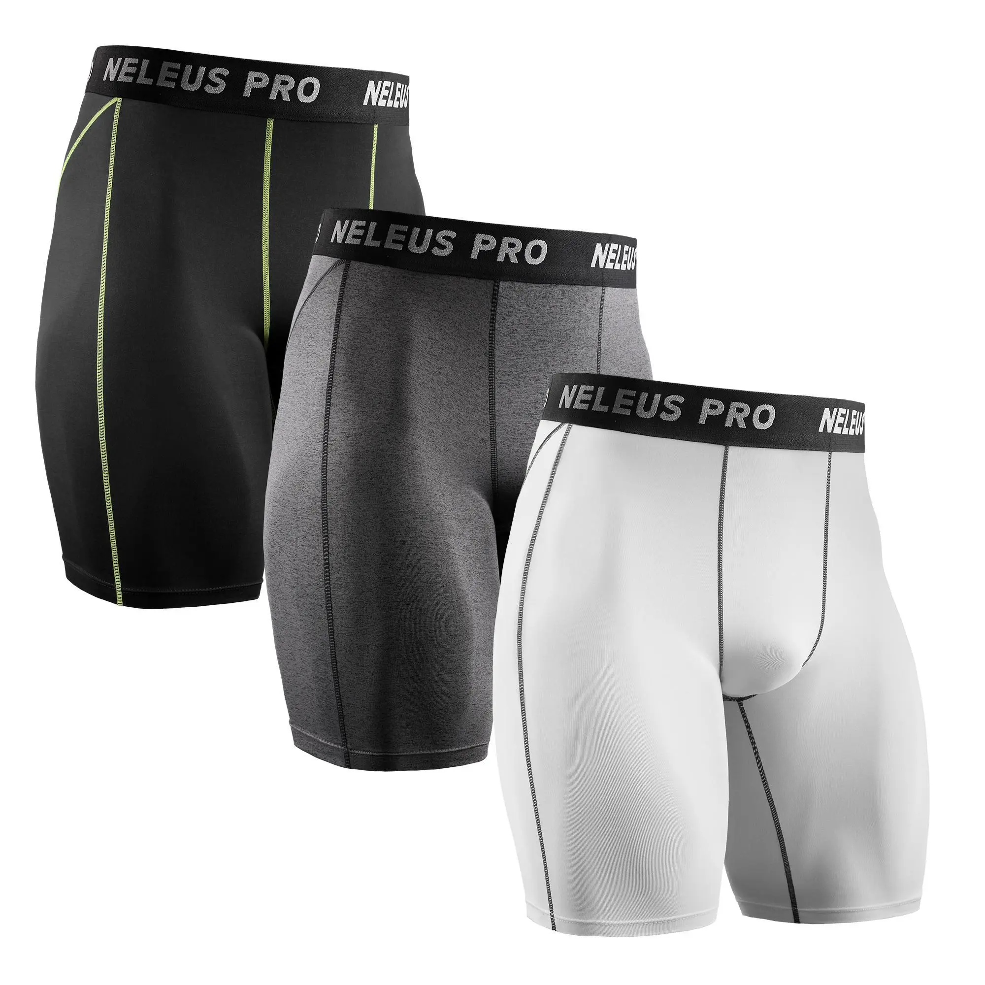 NELEUS 3 Pack Men's Compression Shorts Sport Shorts Running Athletic Workout Performance Baselayer Underwear summerwins