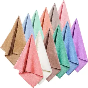 Coral Velvet Soft Microfiber Face Wash Cloths, 12-Pack 12x12 in Beauty Products, Fast-Drying Reusable Makeup Remover Facial Cleansing Towels